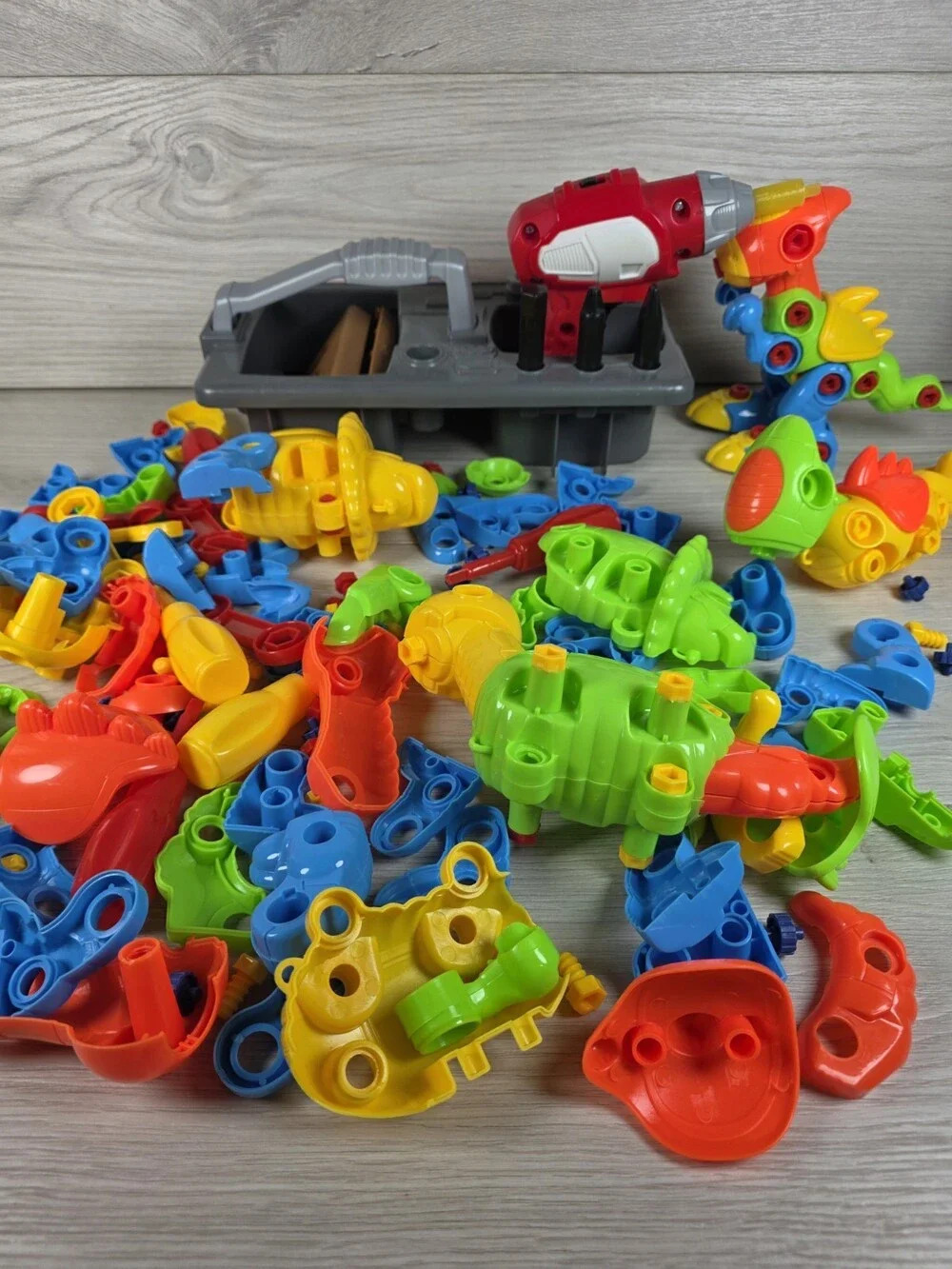 Fisher Price Build & Play Dino Tool Set Parts Lot Drill Toolbox T-Rex SU15